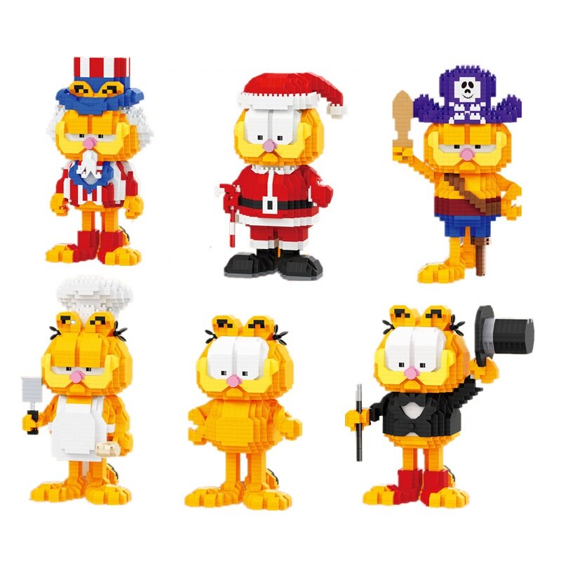 Balody Mini Blocks Magic Cartoon Garfield Cat Anime Figures Collection Building Toy DIY Bricks for Kids 5