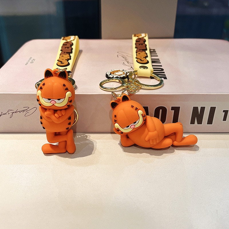 Garfield Cartoon Keychain Animation Peripheral Dolls Lovely Backpack Pendant Creative Collocation Holiday Gifts for Boys Girls 2