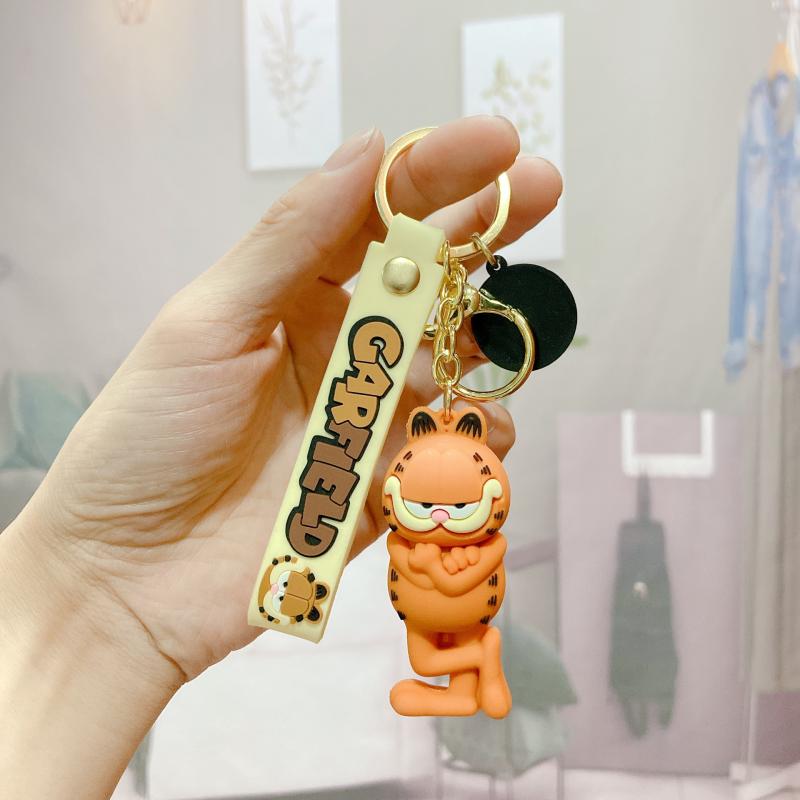 Garfield Cartoon Keychain Animation Peripheral Dolls Lovely Backpack Pendant Creative Collocation Holiday Gifts for Boys Girls 3
