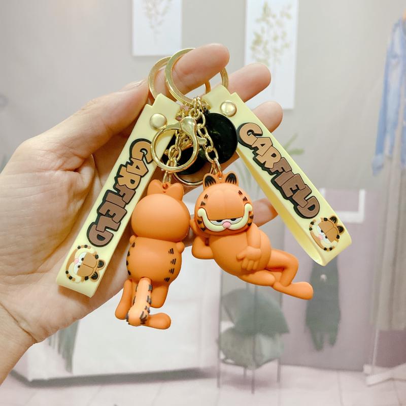 Garfield Cartoon Keychain Animation Peripheral Dolls Lovely Backpack Pendant Creative Collocation Holiday Gifts for Boys Girls 5