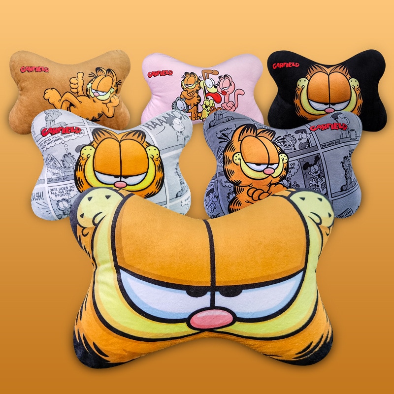 Garfield Classic Animation Cute Plush Doll Chair Neck Pillow Kawaii Fluffy Stuffed Waist Cushion Car Accessories 1