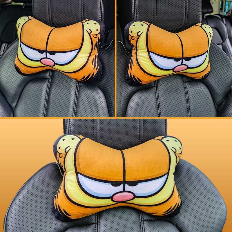 Garfield Classic Animation Cute Plush Doll Chair Neck Pillow Kawaii Fluffy Stuffed Waist Cushion Car Accessories 3