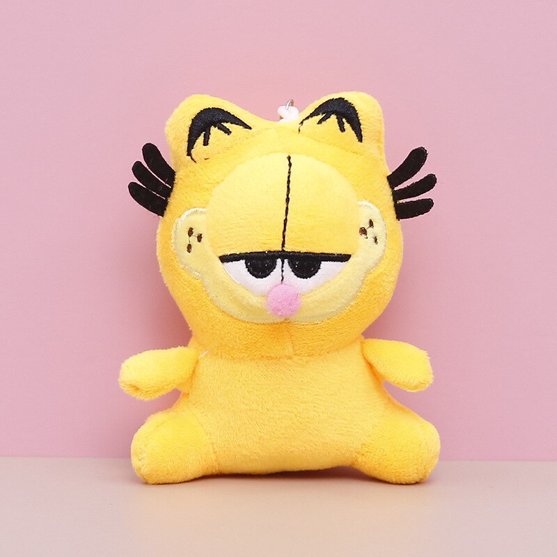 Garfield Classic Yellow Cat Cartoon Plush Key Chain Small Doll Schoolbag Backpack Pendant for Girls Kid 2