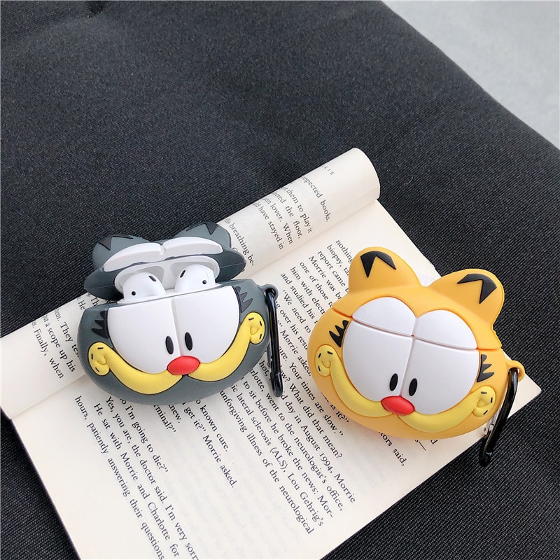 Garfield Cute Cartoon Airpods1 or 2 Earphone Protective Sleeve Soft Silica Gel Kawaii Portable Outdoors Girl 3
