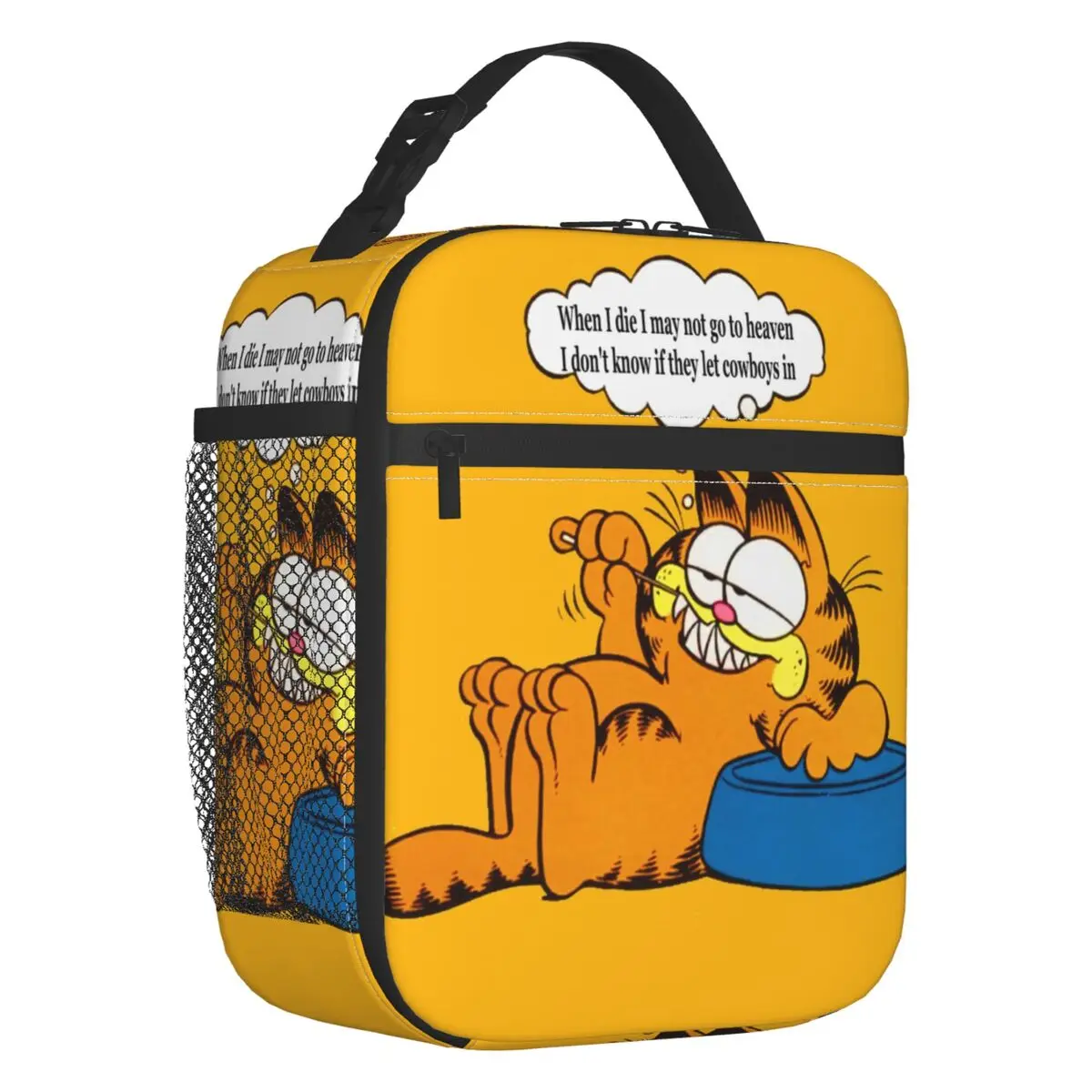 Funny Garfields Quote Insulated Lunch Bag for Work School Kawaii Cat Resuable Thermal Cooler Lunch