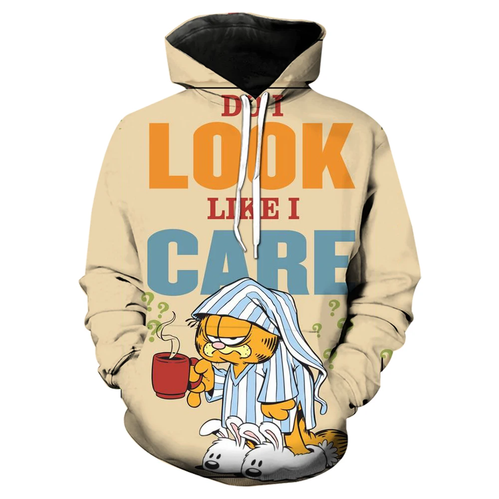 Garfield Anime Children s Pullover Hoodie Garfield Hooded Sweatshirt Spring and Autumn Street Shirt Boutique Adult