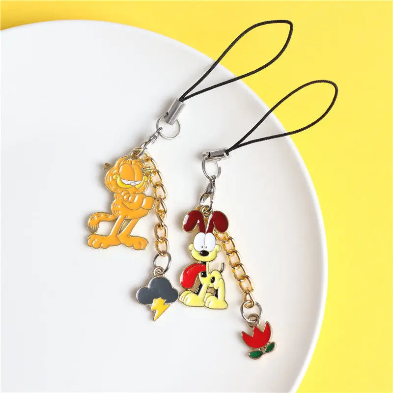 Garfield Cartoon Lovely Keychain Creative Backpack Pendant Cute Decoration Anime Accessories Delicate Gifts for Boys and