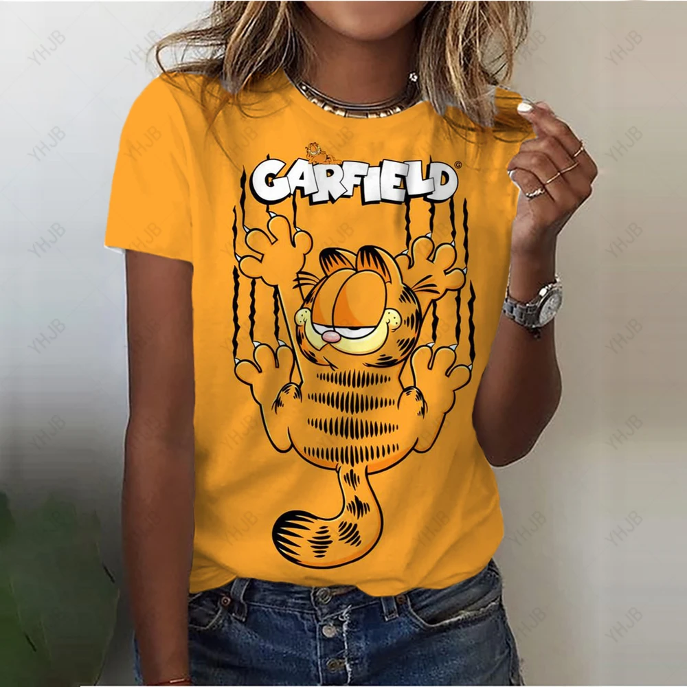 Garfield Cat Show Anime Character Children S Cute Cartoon T Shirt Women S 3d Printing T