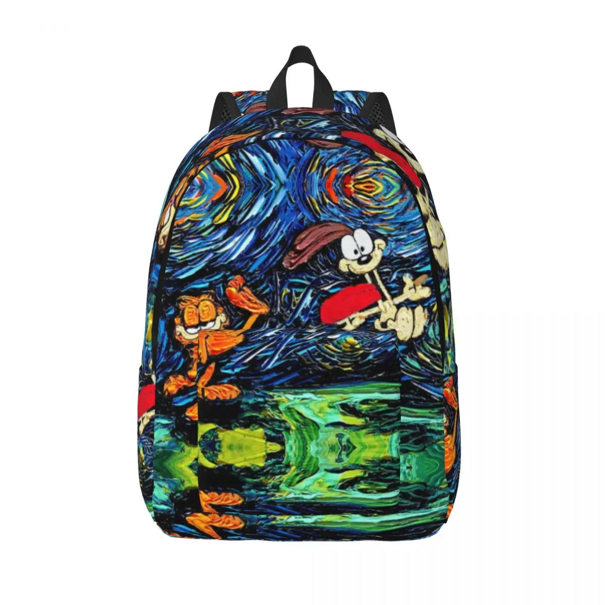 Garfields Cat Kick Canvas Backpacks for Men Women College School Student Bookbag Fits 15 Inch Laptop