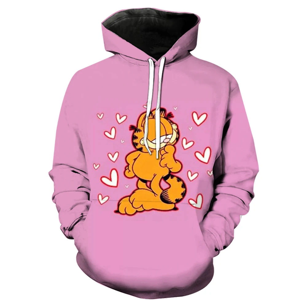Garfield Cat Cartoon Hoodie Women s Kawaii Street Dress Fun Unisex Top Anime Sweatshirt 2024 New